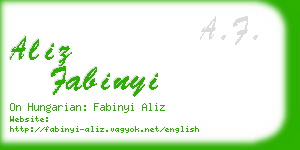 aliz fabinyi business card